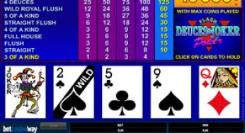 สำหรับการเล่น Deuces และ Joker Wild Video Poker